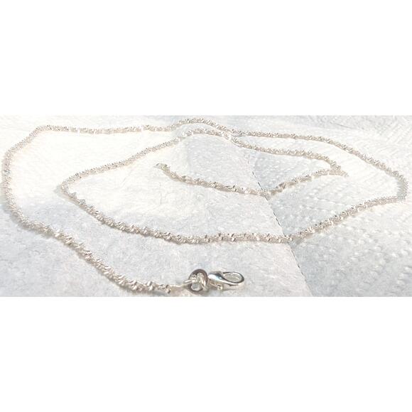 Sterling Silver 925 Plated 28" Double Water Wave Chain Necklace Lobster Clasp - Picture 1 of 3